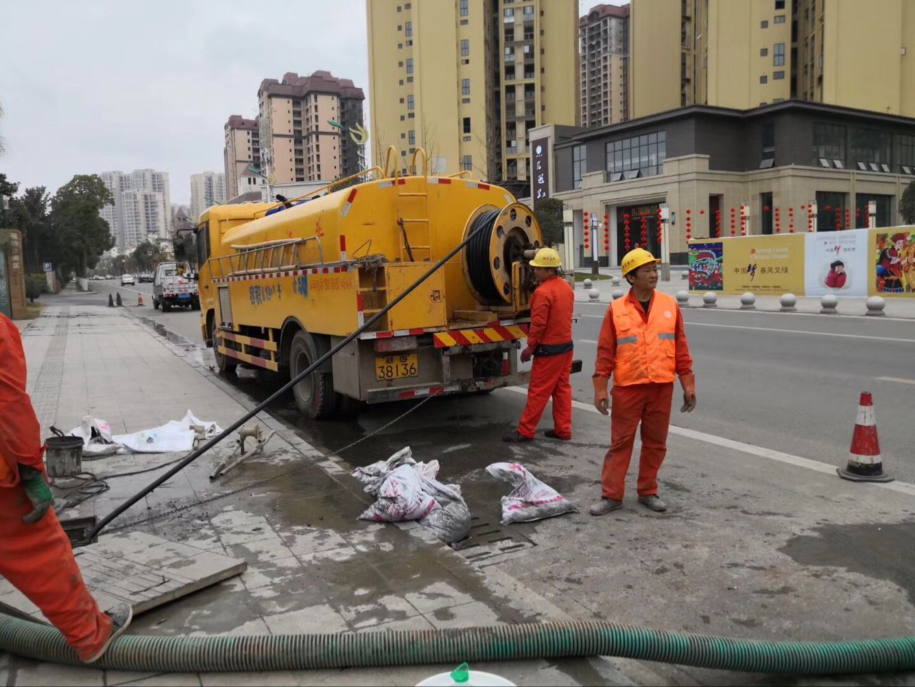 湘乡排污管道清淤-管道清洗